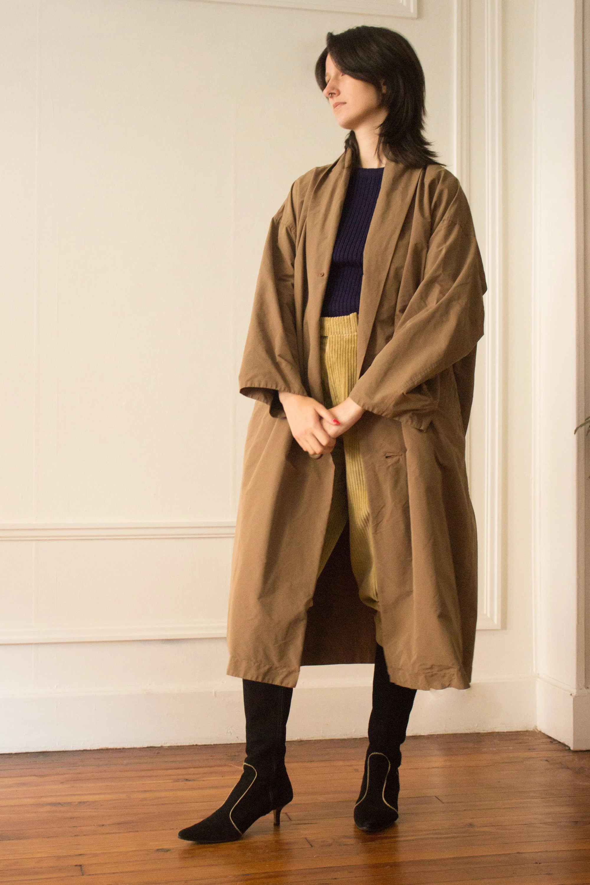 【ISSEY MIYAKE】1990s〜 soutien collar coat 1990s Issey Miyake Wind Coat — Wayward Collection